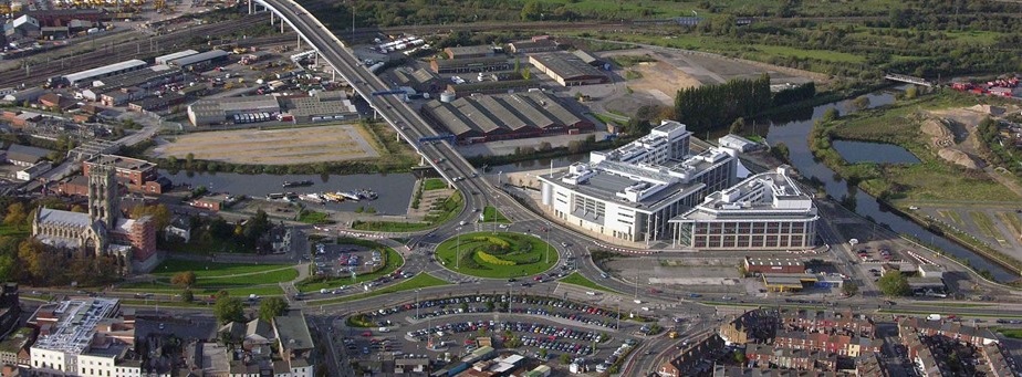 aerial view of area of WATERFRONT DONCASTER