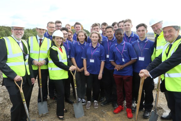 Image shows Boeing’s first AMRC apprentices at this year’s groundbreaking ceremony